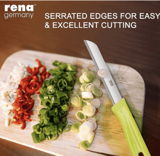 Rena Germany - Pizza Cutter - Pizza Slicer - Mezzaluna/Mincing Knife - Double Handle Ideal for Mincing, Dicing, Chopping & Slicing - with Serrated Knife - Image 2